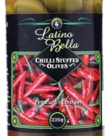 Trái Olive nhồi ớt đỏ Latina Bella Chilli Stuffed Olives